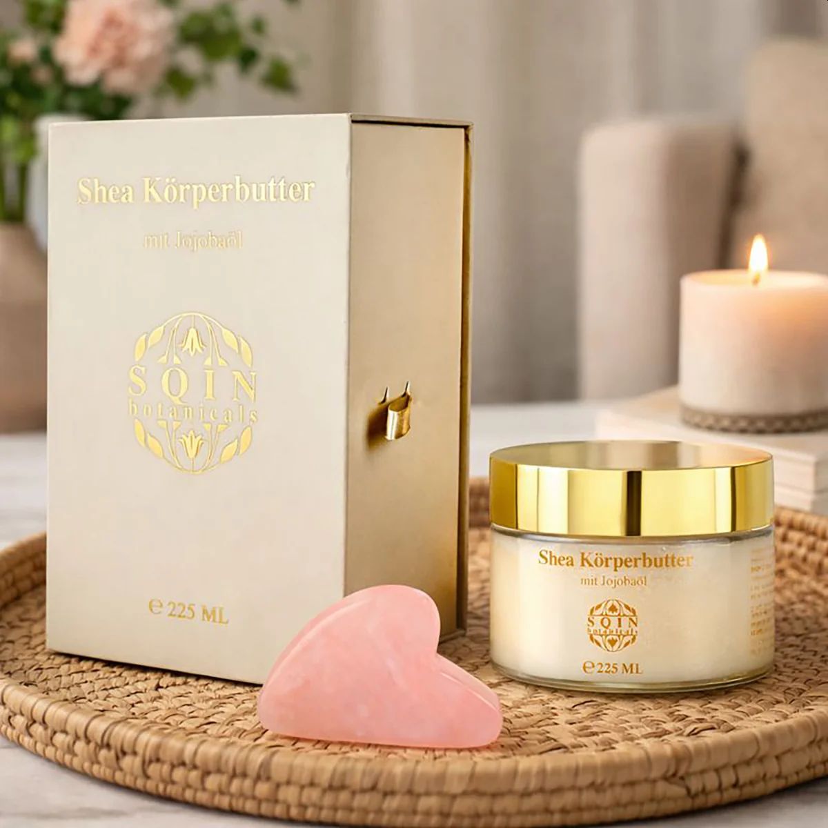 Botanicals Shea Body Butter with Jojoba Oil incl. Smoky Quartz Gua Sha