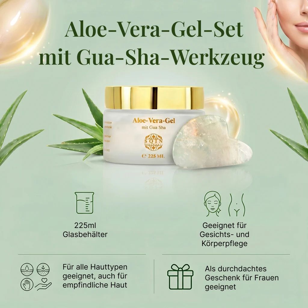 Botanicals Aloe Vera Gel Set with Smoky Quartz Gua Sha