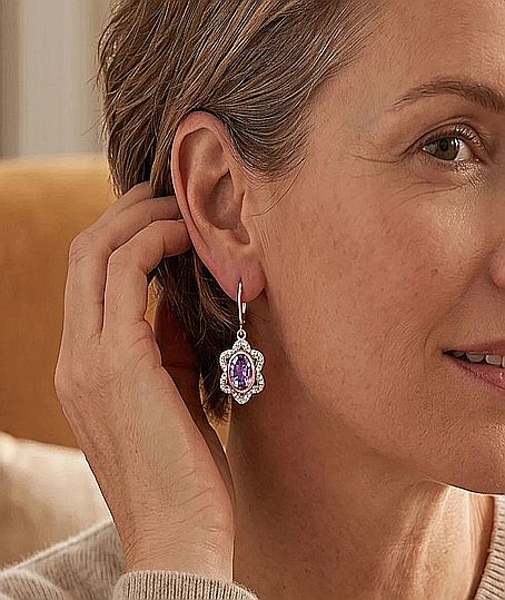 EverTrue Rose De France Amethyst Earrings