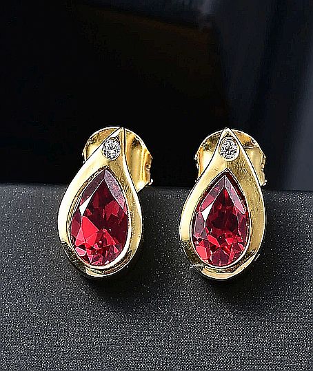 Padparadscha Sapphire & Zircon Earrings