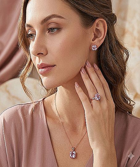 3-Piece Tanzanite Jewelry Set, Silver