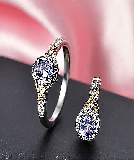 D'Joy Tanzanite & Zircon Two-Tone Set