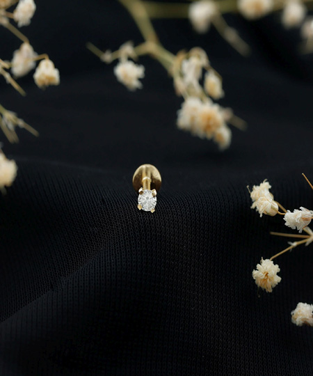 Minimalist Peg Head Set Diamond Nose Pin Stud